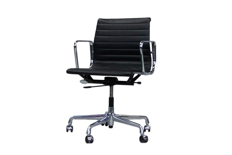 Silla de oficina Vitra aluminio EA 117 silla giratoria silla giratoria negra EXCELENTE 