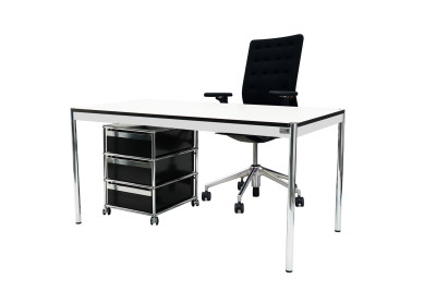 USM Haller Poste de travail 150 x 75 Résine / gris perle