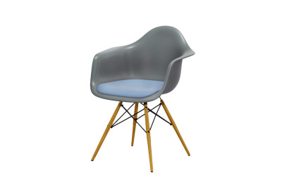 Vitra Eames Plastic Armchair DAW Kunststoff / Grau / Blau