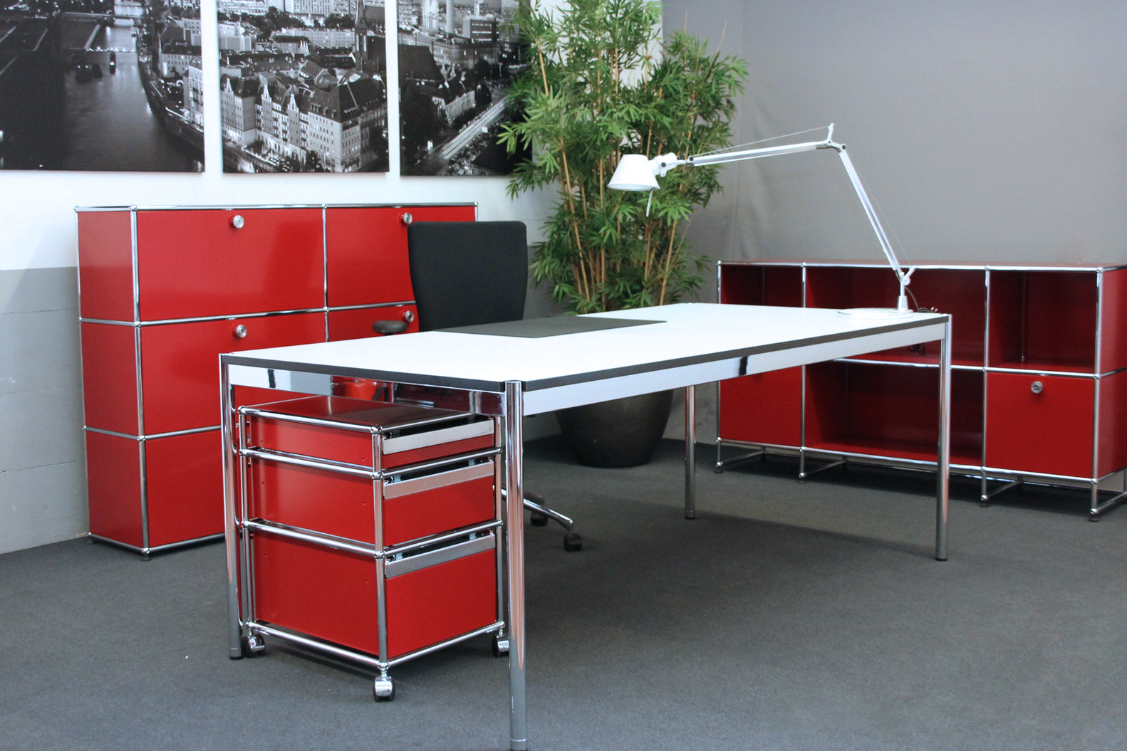 USM Haller Schreibtisch Weiß 200 x 100 cm Schreibtische USM Haller