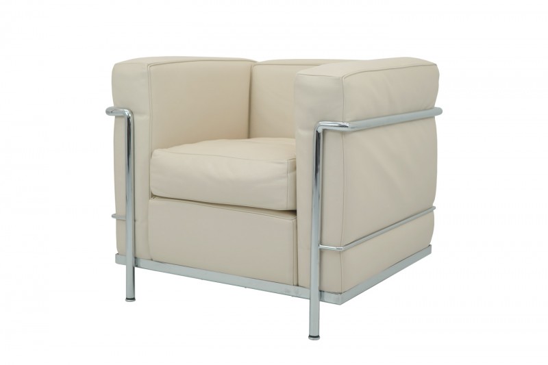 Cassina LC2 Le Corbusier Ledersessel / Hellbeige