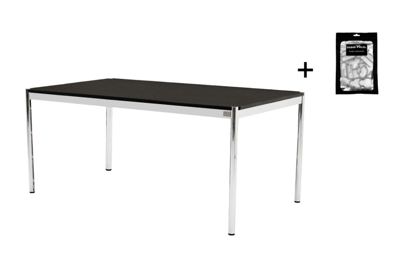 USM Haller Schreibtisch Holz / Schwarz 175 x 100 cm