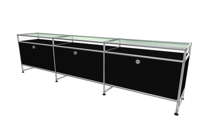 USM Haller sideboard with glass shelves