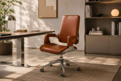 Interstuhl Silver 262S Bürodrehstuhl Leder / Braun