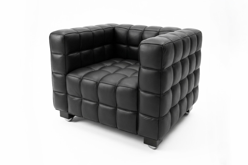 Wittmann Kubus Sessel Leder / Schwarz