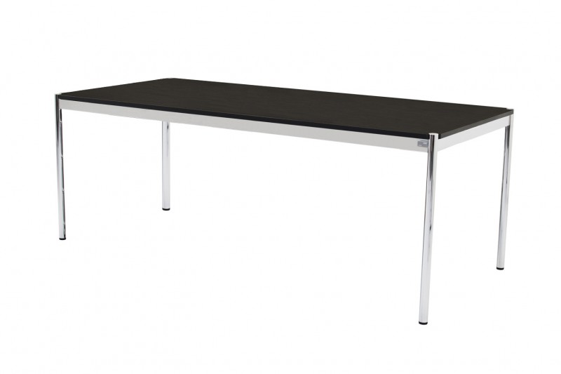 USM Haller Desk Wood / Black 200 x 100 cm