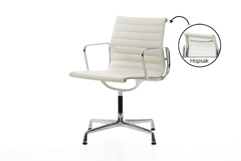 Vitra 108 Leder / Weiß / Hellgrau *drehbar*