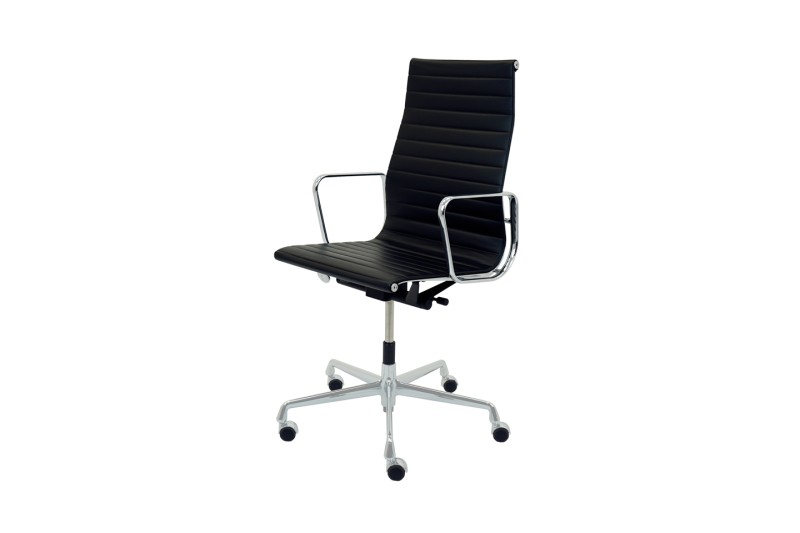 Vitra EA 119 Leder / Schwarz *mit arret. Wippfunktion*