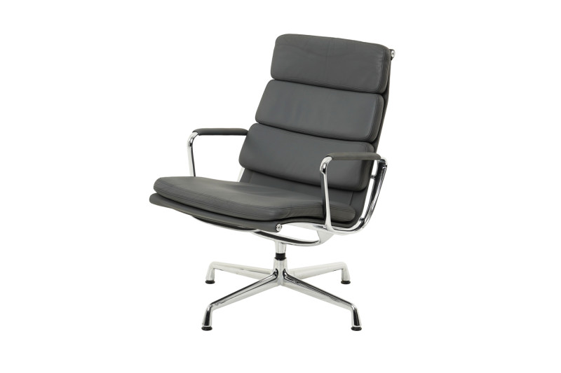 Vitra Soft Pad Chair EA 216 Sillón Piel / Gris