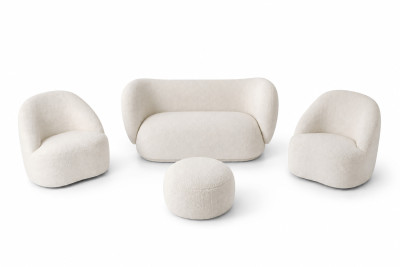 Lounge-Set Stoff / Cremeweiß