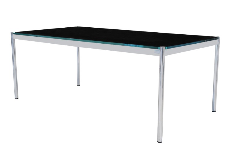 USM Haller Bureau / Conferentietafel Glas / Zwart 200 x 100 cm