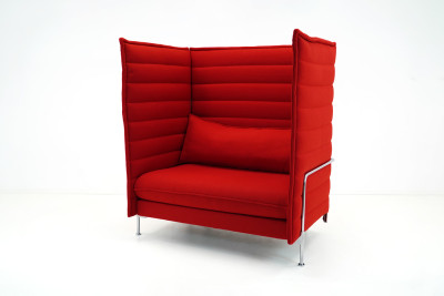Vitra Alcove Highback Love Seat Stoff / Rot
