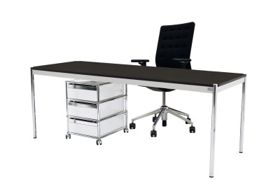 USM Haller Poste de travail 150 x 75 Résine / gris perle