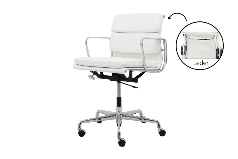 Vitra EA 217 Leder / Weiß / Creme