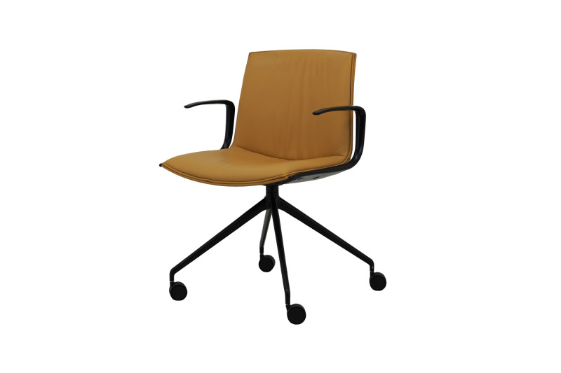 Arper Catifa Up 6205 chaise de bureau cuir / beige