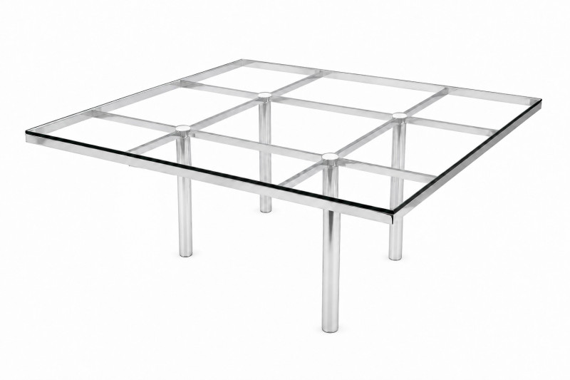 Knoll International Esstisch André von Tobia Scarpa für Gavina / Glas 150 x 150 cm
