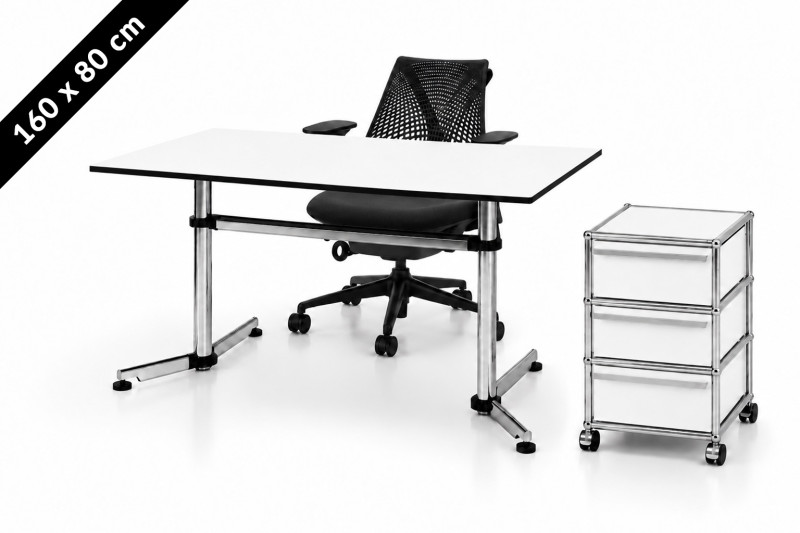 USM Kitos Tisch - USM Haller Rollcontainer - Herman Miller Sayl - 160 x 80 cm