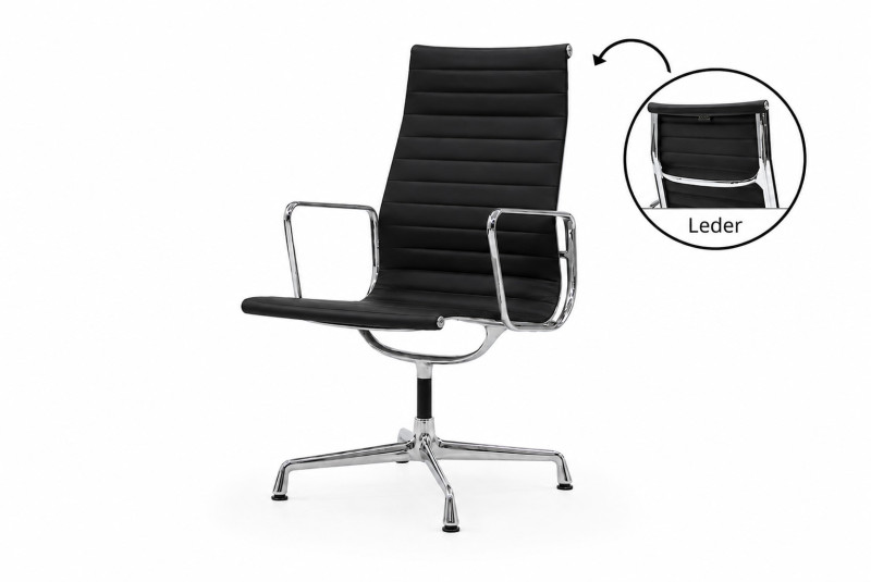 Fauteuil visiteur Vitra EA 112 en cuir/blanc