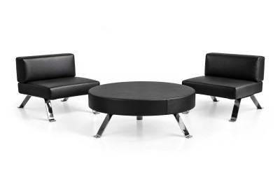 Cassina Ombra Sessel inkl. Beistelltisch Leder / Schwarz