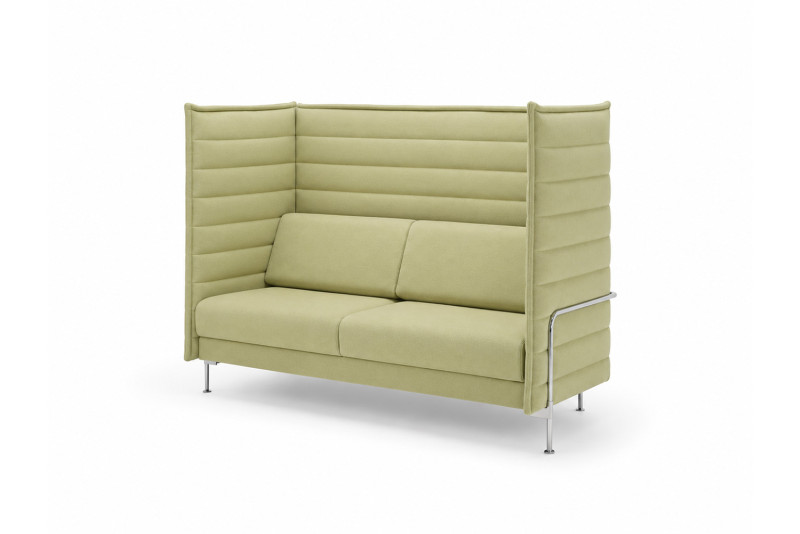 Vitra Alcove Highback Two-Seater Stoff / Grün / Cremeweiß
