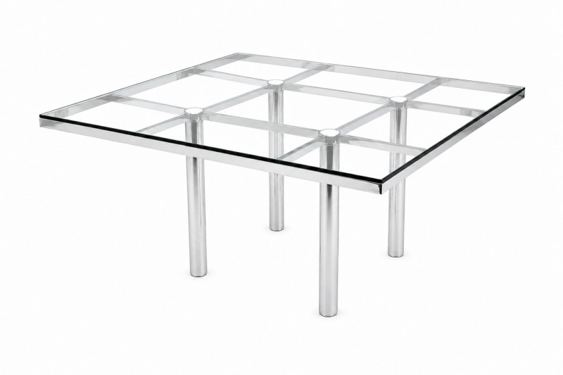 Knoll International Tisch von Tobia Scarpa für Gavina / Glas 114 x 114 cm