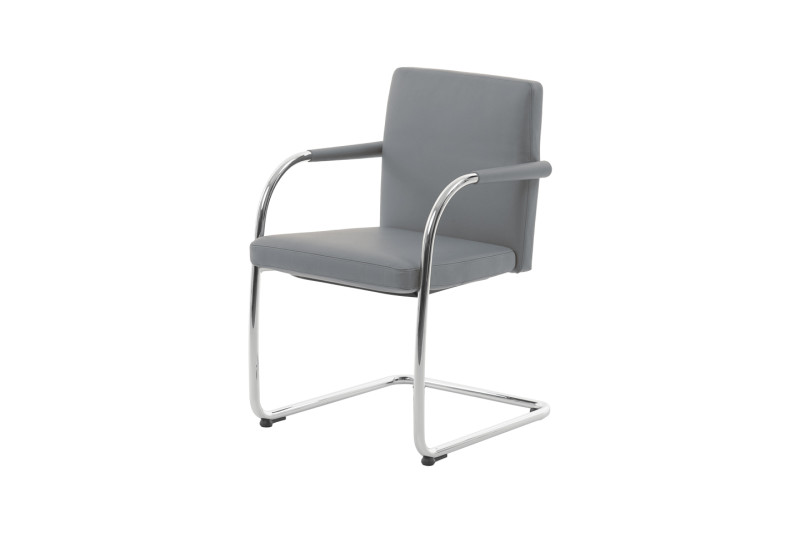 Vitra VisaSoft Chaise Cantilever Cuir / Gris