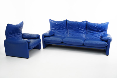 Cassina Maralunga Two Seater Leather / Black
