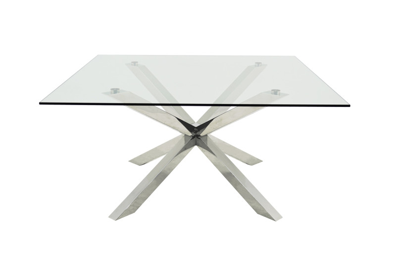 Ss dining table with glass top hotsell