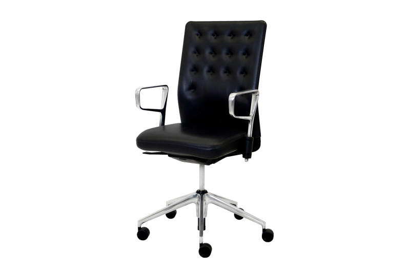 Vitra ID Trim Bürodrehstuhl Leder / Schwarz