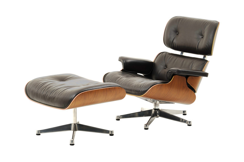 Vitra Eames Lounge Chair & Ottoman Leder / Braun