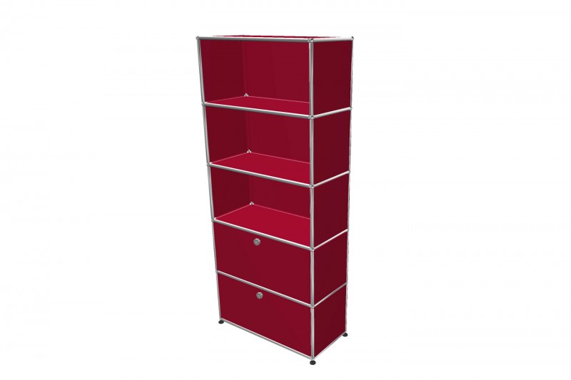USM Haller Étagère Murale / Étagère Rouge Rubis USM