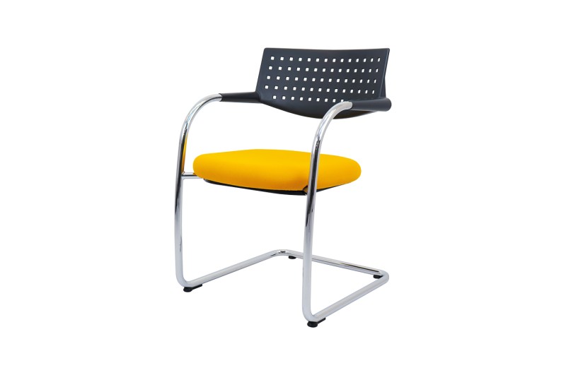 Vitra VisaVis Freischwinger Stoff / Gelb