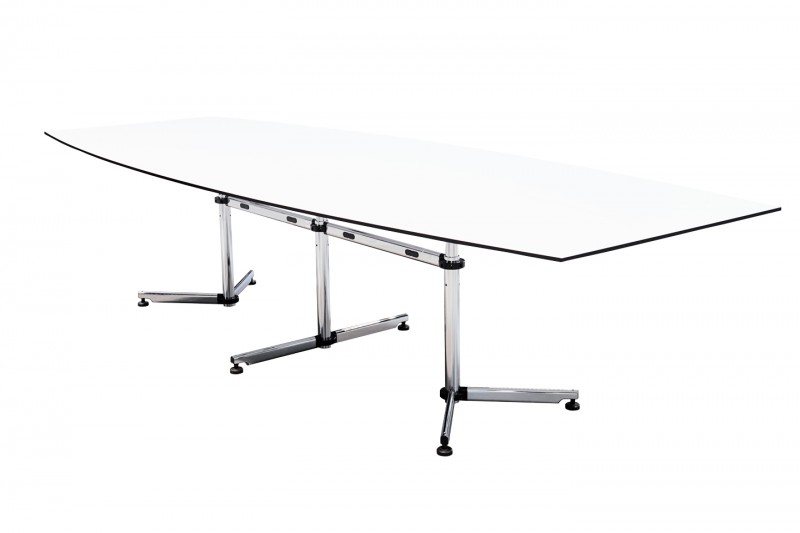 USM Kitos Conference Table Synthetic Resin / White / 330 x 1255 cm