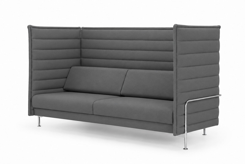 Vitra Alcove Highback Three-Seater / Sofa Stoff / Grau
