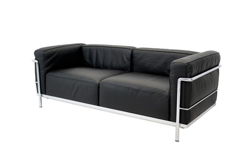 Cassina LC3 Le Corbusier Two-Seater Leather / Black - Second hand