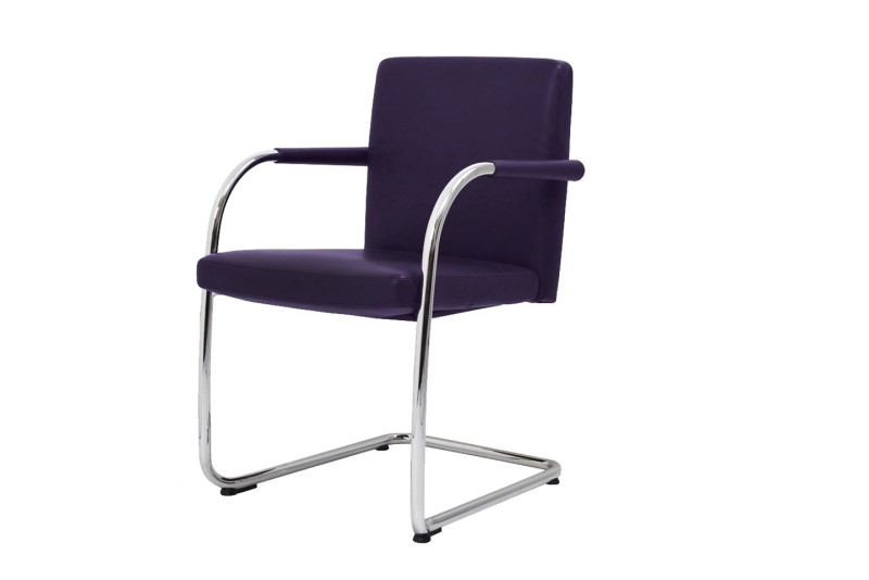 Vitra VisaSoft Chaise Cantilever Cuir / Bleu / Violet