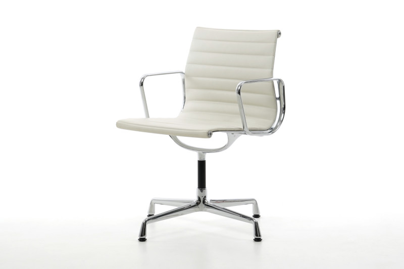 Vitra 108 Leder / Weiß / Hellgrau *drehbar*