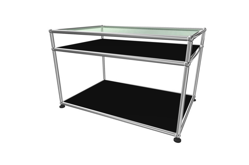 USM Haller Beistelltisch Klarglas 75 x 50 cm