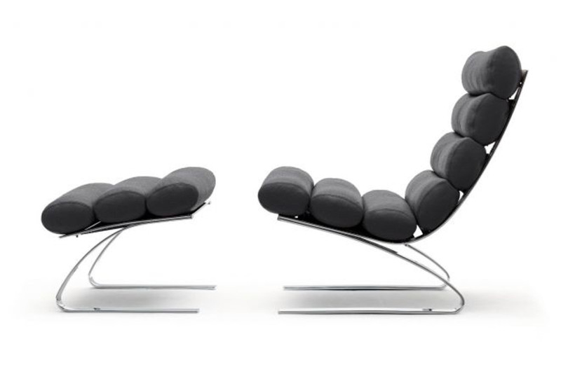 Cor Sinus Lounge Sessel & Ottomane Leder / Schwarz