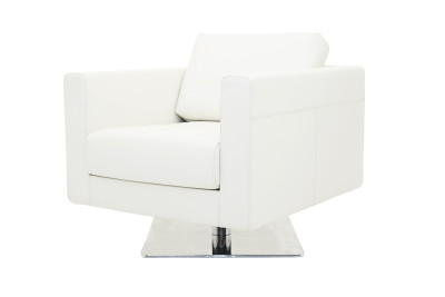 Vitra Park Swivel Armchair Piel / blanco / crema