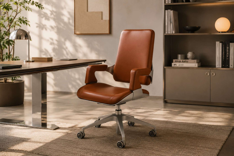 Interstuhl Silver 262S Bürodrehstuhl Leder / Braun