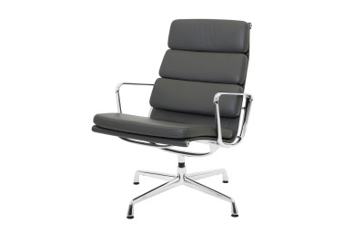Vitra Soft Pad Chair EA 216 Fauteuil Cuir / Gris