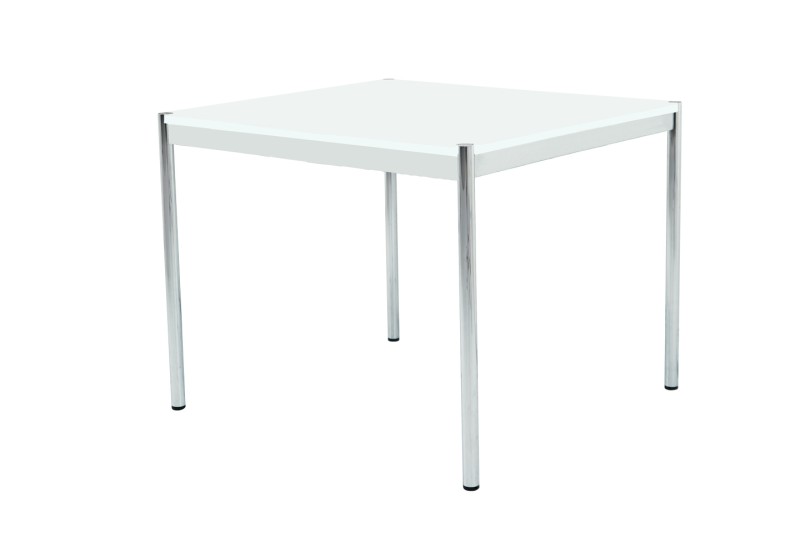 USM Haller Table de Réunion Verre / Blanc 100 x 100 cm