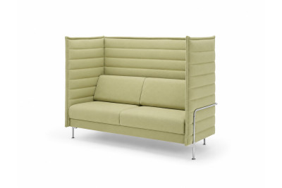Vitra Alcove Highback Two-Seater Stoff / Grün / Cremeweiß
