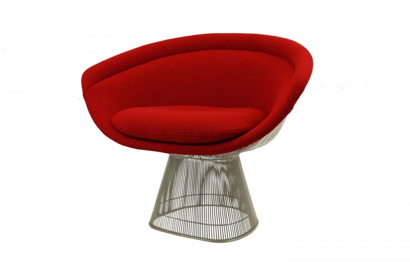 Knoll International Platner Lounge Chair Stoff / Rot
