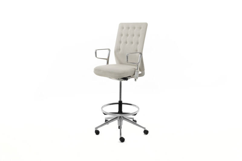 Vitra ID Trim Counter Stuhl Stoff / Beige / Cremeweiß