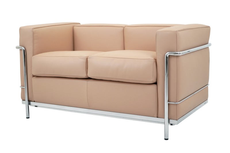 Cassina LC2 Le Corbusier 2-er Sofa Leder / Apricot