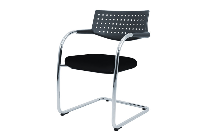 Vitra VisaVis Freischwinger Stoff / Schwarz