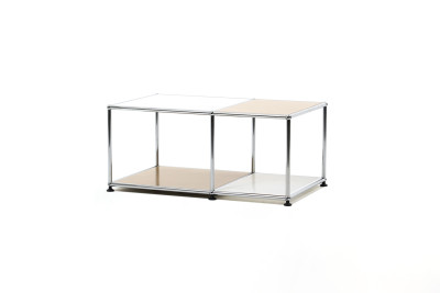 USM Haller Beistelltisch 85 x 50 cm Beige / Reinweiß RAL 9010