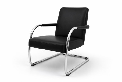 Vitra VisaLounge Sessel Leder / Schwarz